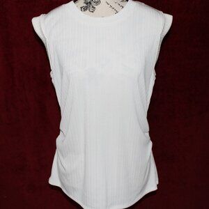 Nine West Cream colored, ribbed with side ruching.  Size L